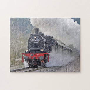Dampflokomotive Foto im Vintage-Stil Puzzle