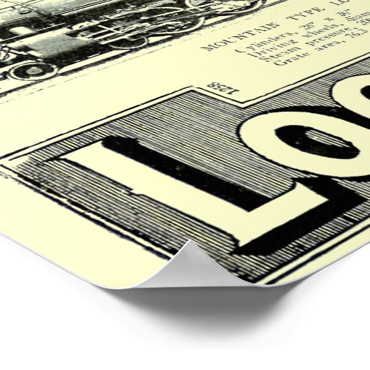 Dampflokomotive-Gebirgsart Baldwin 1924 Poster (Ecke)