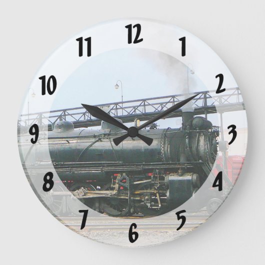 Dampflokomotive Große Wanduhr (Vorderseite)