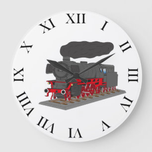 Dampflokomotive Große Wanduhr
