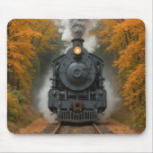 Dampflokomotive im Herbstwald Mousepad (Vorne)