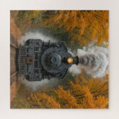 Dampflokomotive im Herbstwald Puzzle (Horizontal)