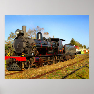 Dampflokomotive im Retro-Stil Poster