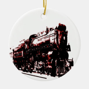 Dampflokomotive Keramik Ornament
