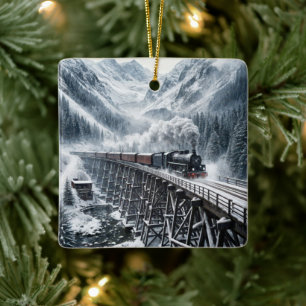 Dampflokomotive Keramikornament