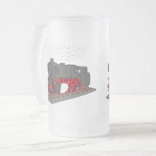 Dampflokomotive Mattglas Bierglas (Vorderseite Links)