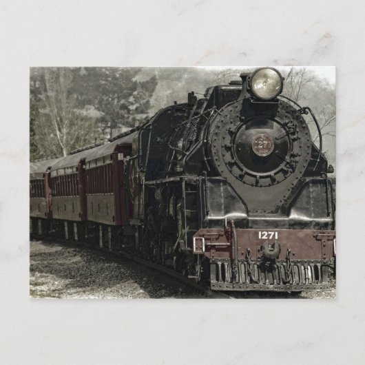 Dampflokomotive Postkarte (Vorderseite)