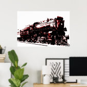 Dampflokomotive Print Poster (Heimbüro)