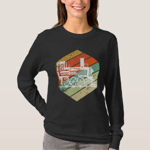 Dampflokomotive Retro Ich liebe Züge Eisenbahn T-Shirt