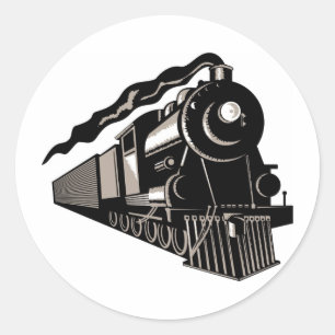 Dampflokomotive vintage runder aufkleber