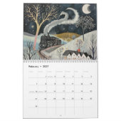 Dampflokomotive Züge Saisonale Kunst Kalender (Feb 2027)