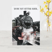 Dampflokomotive zum Geburtstag älteren Spaß Karte (Gelbe Blume)