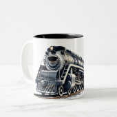 Dampflokomotive Zweifarbige Tasse (Vorderseite Links)
