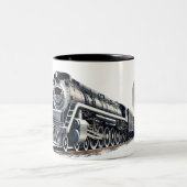 Dampflokomotive Zweifarbige Tasse (Mittel)