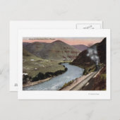 Dampflokomotiven auf Schiene Postkarte (Vorne/Hinten)