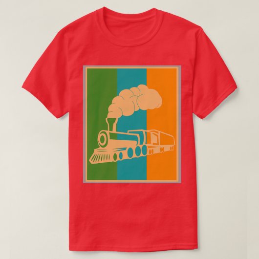 Dampflokomotiven der Eisenbahn Retro-Dampfloks T-Shirt (Design vorne)