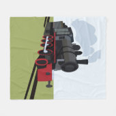 Dampflokomotiven-Eisenbahn Fleecedecke (Vorderseite (Horizontal))