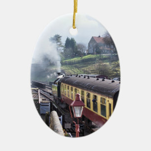 DAMPFLOKOMOTIVEN KERAMIK ORNAMENT