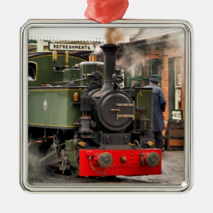 DAMPFLOKOMOTIVEN ORNAMENT AUS METALL