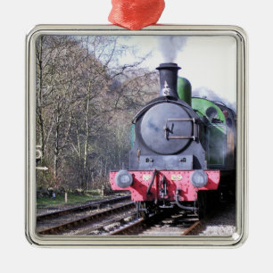 DAMPFLOKOMOTIVEN ORNAMENT AUS METALL