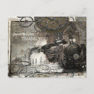 Dampflokomotiven-Steampunk-Dankeschön Dankeskarte