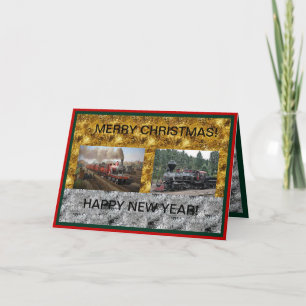 Dampflokomotiven Weihnachten/Frohes Neues Jahr Kar Karte