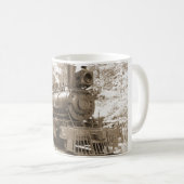 Dampflokomotivsepia-Tasse Kaffeetasse (VorderseiteRechts)