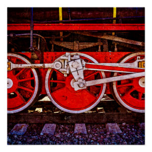 Dampflokräder im Vintage-Stil Poster