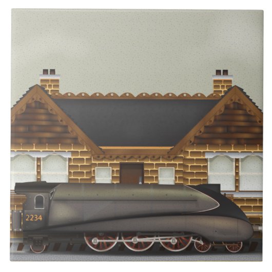 Dampflokzug Fliese (Vorderseite)