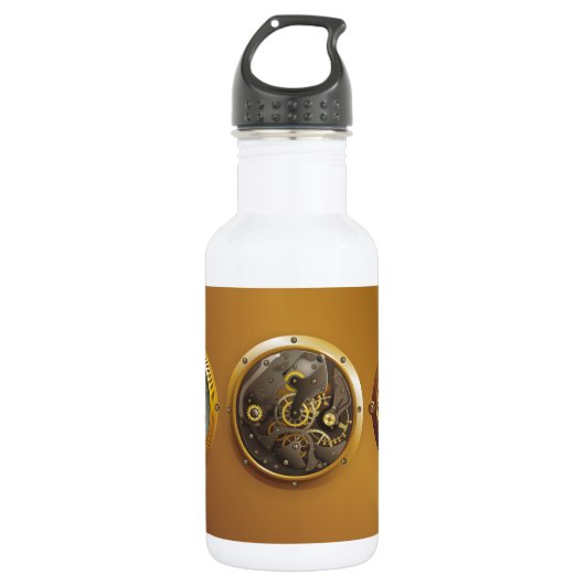 Dampfluhr Edelstahlflasche (Vorderseite)