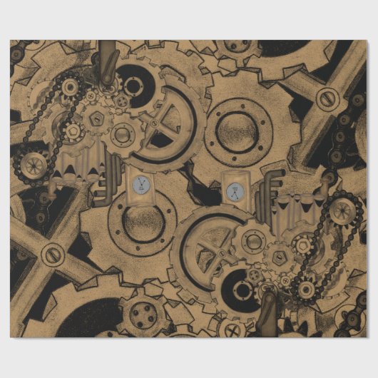 Dampfmaschine (Brassy) Geschenkpapier (Flach)