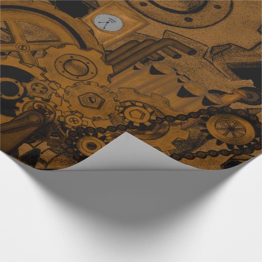 Dampfmaschine (Kupfer) Geschenkpapier (Ecke)