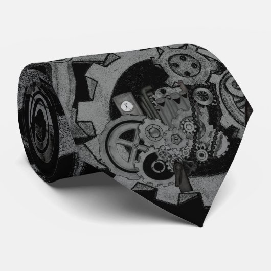 Dampfmaschine (Monochrom) Krawatte (Gerollt)