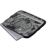Dampfmaschine (Monochrom) Laptopschutzhülle (Vorne Knopf)