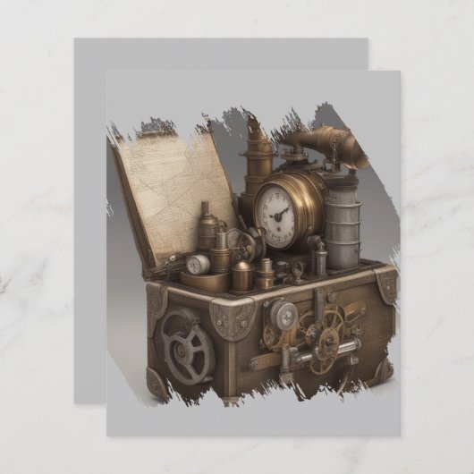 Dampfmaschine - Vintage Schatztruhe (Vorne/Hinten)