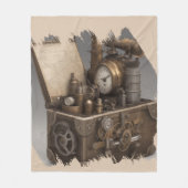 Dampfmaschine - Vintage Schatztruhe Fleecedecke (Vorderseite)