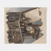 Dampfmaschine - Vintage Schatztruhe Fleecedecke (Vorderseite (Horizontal))