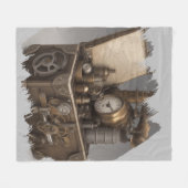 Dampfmaschine - Vintage Schatztruhe Fleecedecke (Vorderseite (Horizontal))