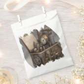 Dampfmaschine - Vintage Schatztruhe Geschenktütchen (Ausgeschnitten)
