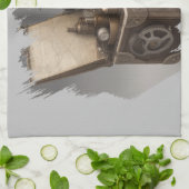 Dampfmaschine - Vintage Schatztruhe Geschirrtuch (Gefaltet)