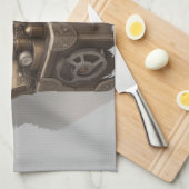 Dampfmaschine - Vintage Schatztruhe Geschirrtuch (Viertel Falte)