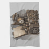 Dampfmaschine - Vintage Schatztruhe Geschirrtuch (Vertikal)