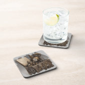 Dampfmaschine - Vintage Schatztruhe Getränkeuntersetzer (Rechte Seite)