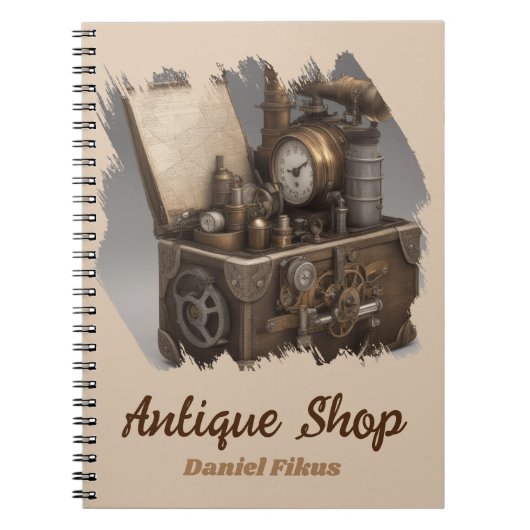 Dampfmaschine - Vintage Schatztruhe Notizblock (Vorderseite)