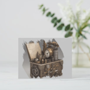 Dampfmaschine - Vintage Schatztruhe Postkarte