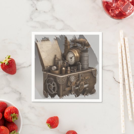 Dampfmaschine - Vintage Schatztruhe Serviette (Beispiel)