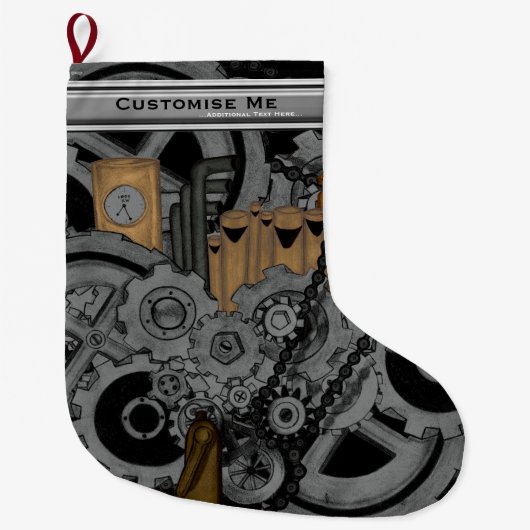 Dampfmaschine (Vollfarbe) Großer Weihnachtsstrumpf (Vorderseite)