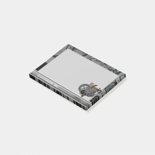 Dampfmaschine (Vollfarbe) Post-it Klebezettel (angewinkelt)