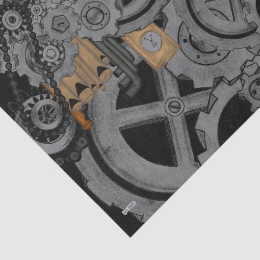 Dampfmaschine (Vollfarbe) Seidenpapier (Ausschnitt)