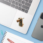 Dampfmaschinen-Drache Aufkleber (Laptop mit iPhone)